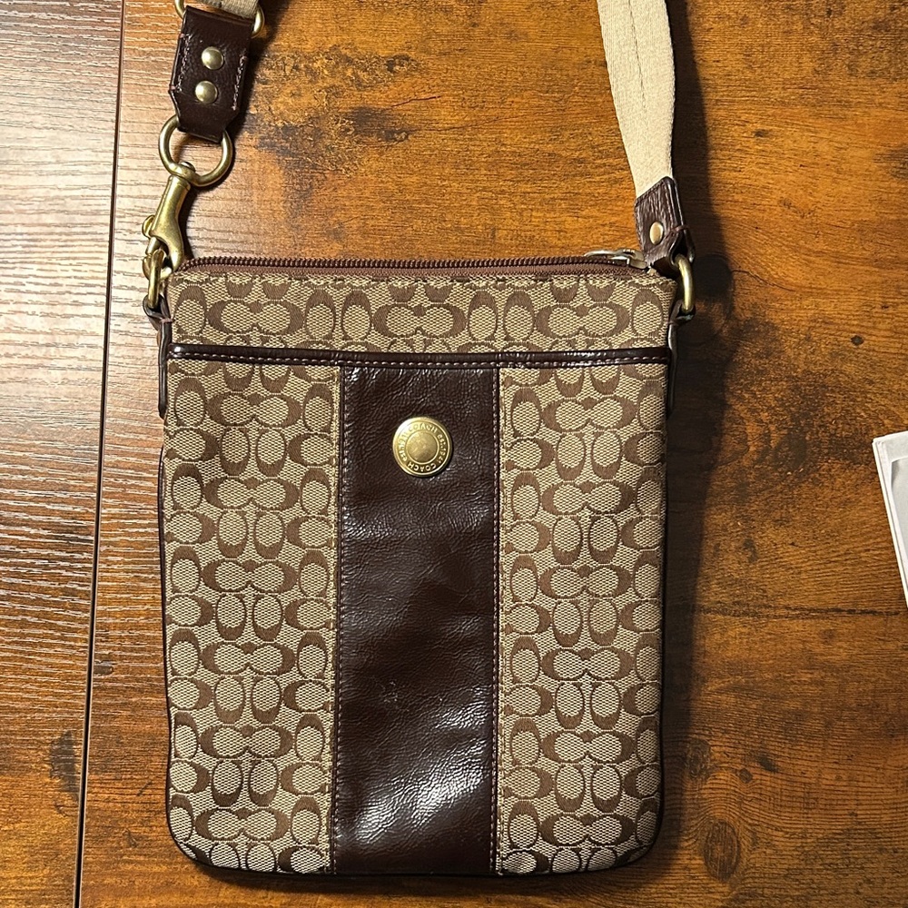 Coach Brown and Tan Crossbody Bag